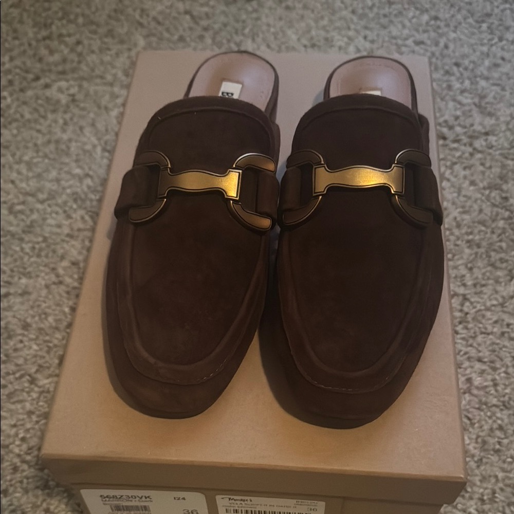BiBi Lou Brown Suede Mule BRAND NEW